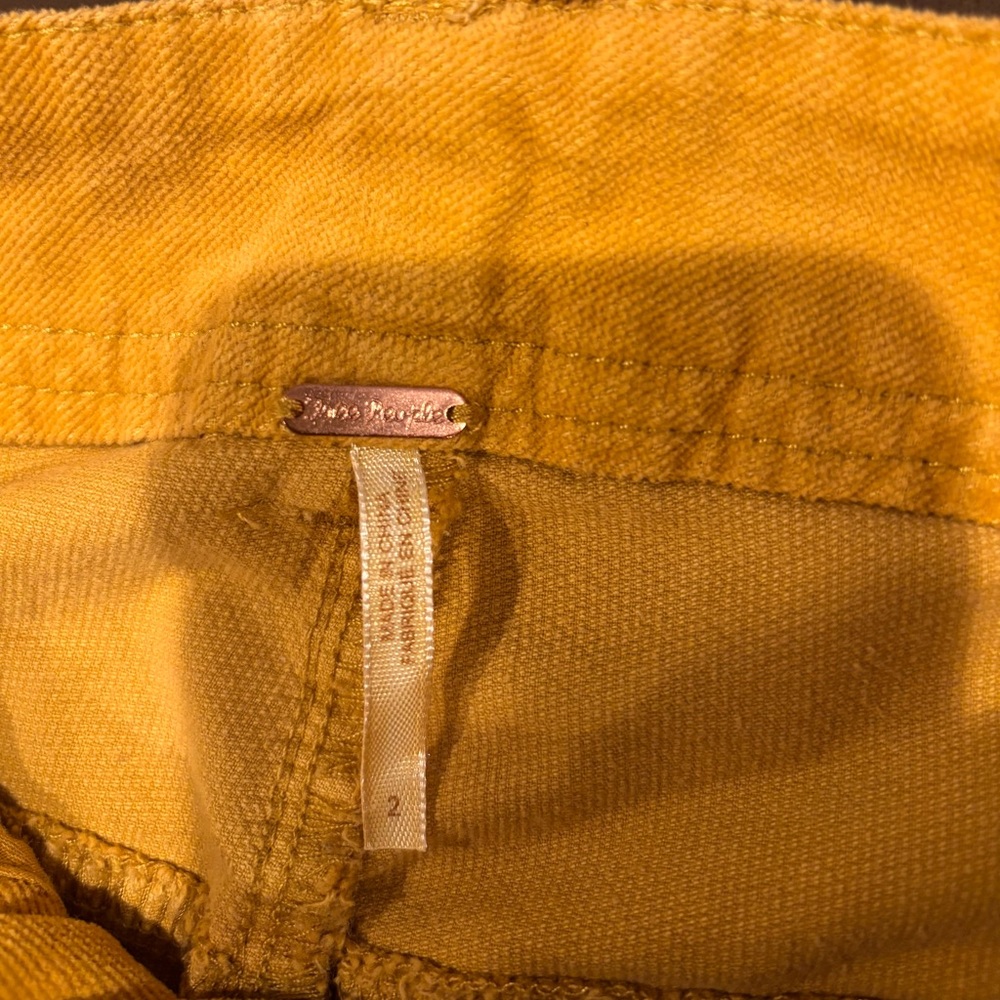Free People mustard crop corduroy pant - Picture 2 of 6